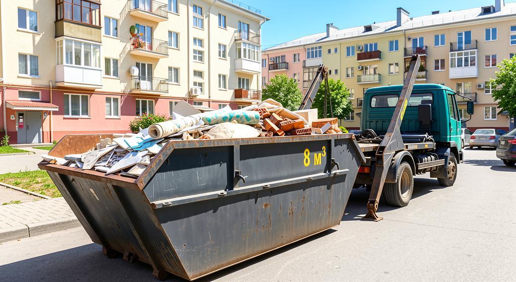 Бункер для мусора 8 м³ на ломовозе